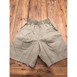 Vintage Nike Girls Size Medium Pull On Khaki Shorts Golf Walking Geometric Hem